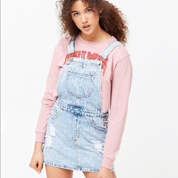 Forever 21 Jean Skirt Overalls - Picture 2 of 4